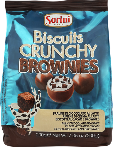 

Конфеты Sorini Biscuits Crunchy Brownies Пралине из молочного шоколада с молочным кремом 200 г