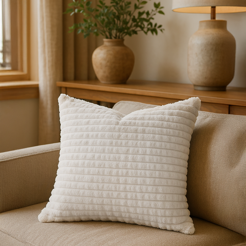 

Наволочка декоративная Homeclub на молнии Шиншилла 40х40 см цвет молочный