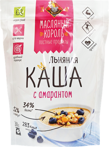 Каша льняная Масляный король с амарантом 300 г