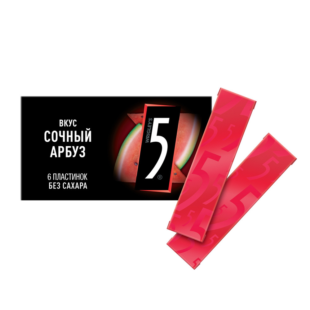 

Жевательная резинка Five Сочный арбуз без сахара 15.6 г