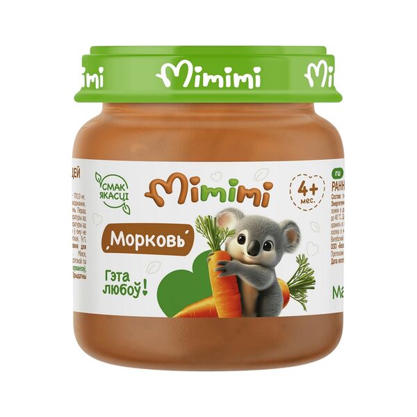 Пюре овощное Mimimi Морковное с 4мес 80г ДП