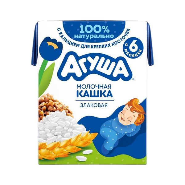 Каша молочная злак Агуша Засыпай-ка стерилиз 1,8% д/дет старше 6 мес 190мл