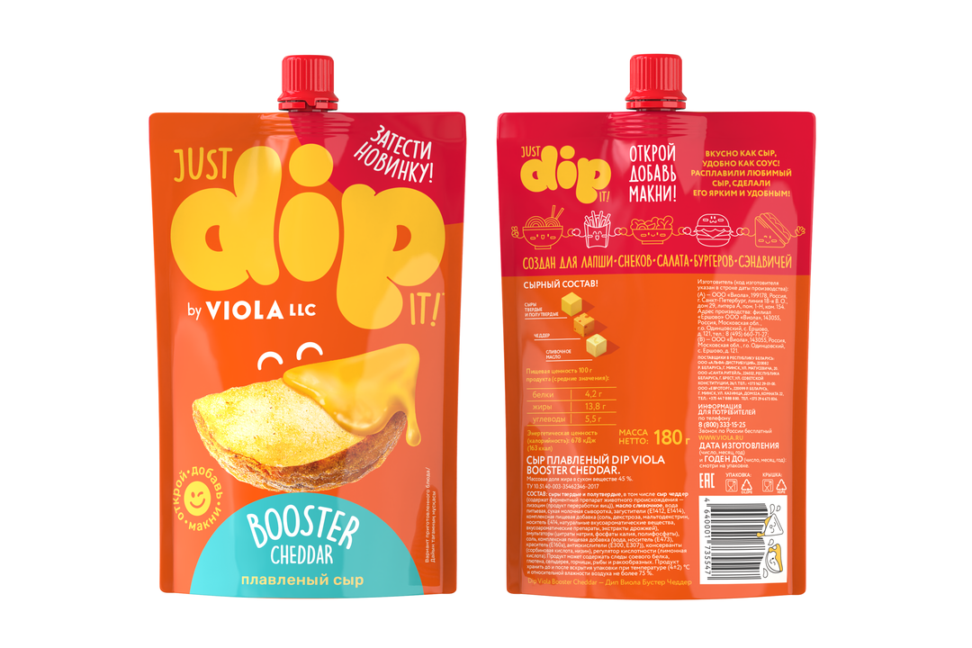 

Сыр плавленый Viola Just Dip It Чеддер 45% 180 г