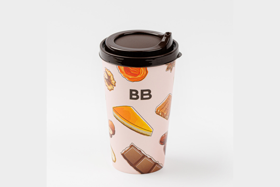 

Стакан ВкусВилл с крышкой и декором 550 мл