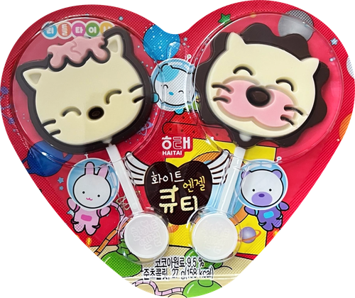 

Конфеты шоколадные Haitai Милашка в виде котиков на палочке 27 г 1 шт. дизайн упаковки в ассортименте