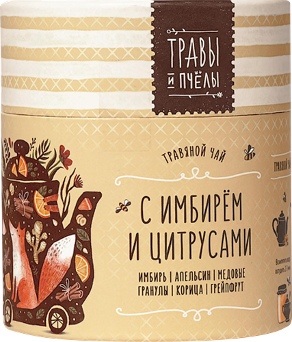 Чай травяной Травы и пчелы Имбирно-цитрусовый туба 40 г