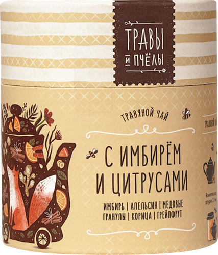 

Чай травяной Травы и пчелы Имбирно-цитрусовый туба 40 г