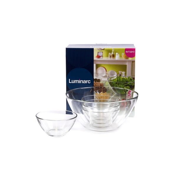 Набор салатников стекл cosmos 5шт артP6766 12,5/23см