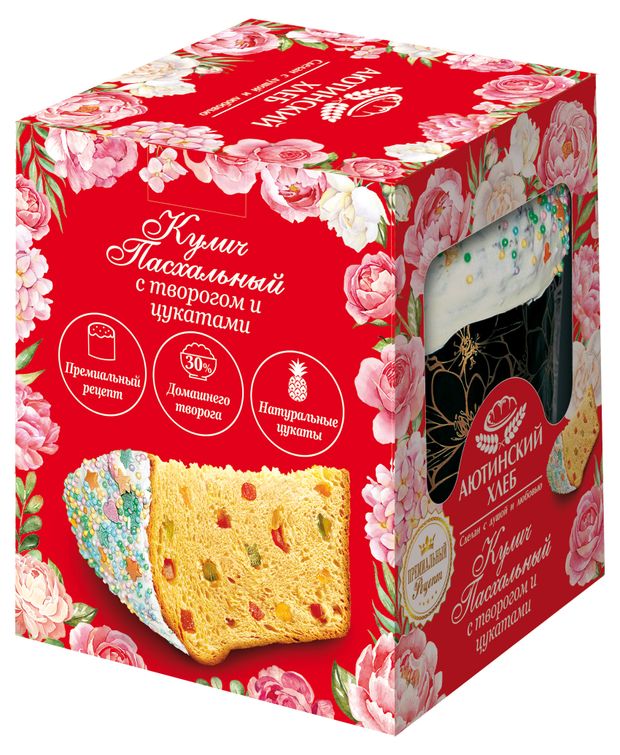 

Кулич Аютинский Хлеб Пасхальный с творогом и цукатами 270 г