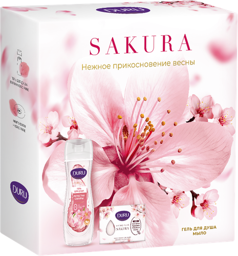 

Набор подарочный Duru Hydro Pure Sakura: Гель для душа и Мыло 476 г