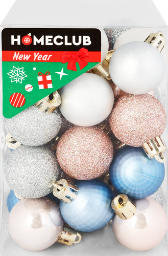 

Набор шаров Homeclub со звездами 3 см: розовый, жемчужный, шампань 33 шт.