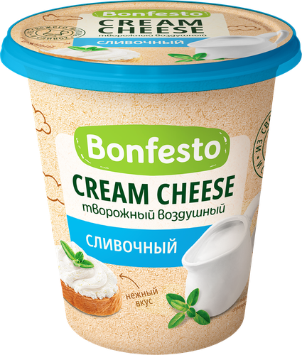 

Сыр творожный Bonfesto Cream Cheese воздушный сливочный 65 % БЗМЖ 125 г