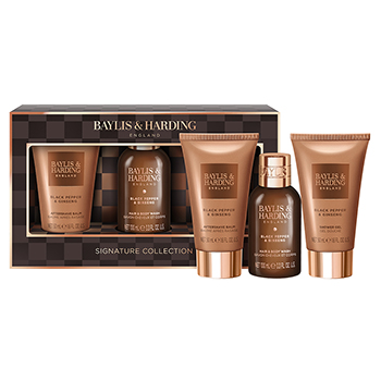 

Подарочный набор мужской Baylis&Harding Luxury Mini Trio Черный перец и женьшень 384 г