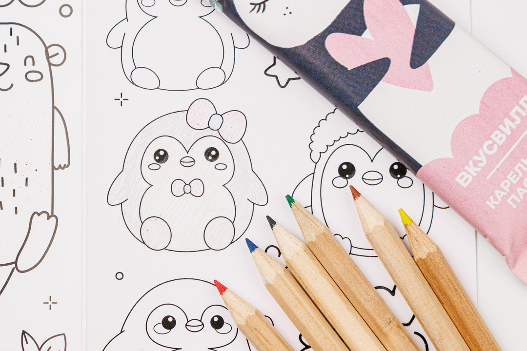 

Подарочная открытка-раскраска ВкусВилл с пастилой Пингвин 55 г