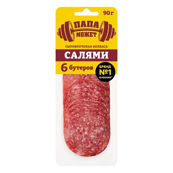 Колбаса Папа может Салями сырокопченая нарезка 90 г