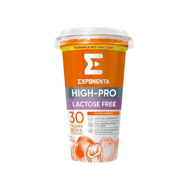 Напиток к/м EXPONENTA HIGH-PRO со вкусом «манго-кокос» стакан