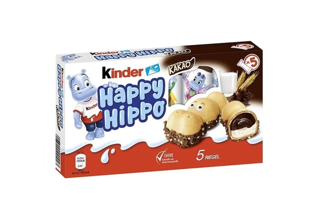 

Вафли Kinder Happy Hippo с какао 103.5 г