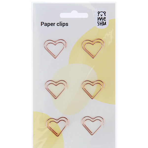 Скрепки фигурные Meshu Hearts 2.7 см 6 шт