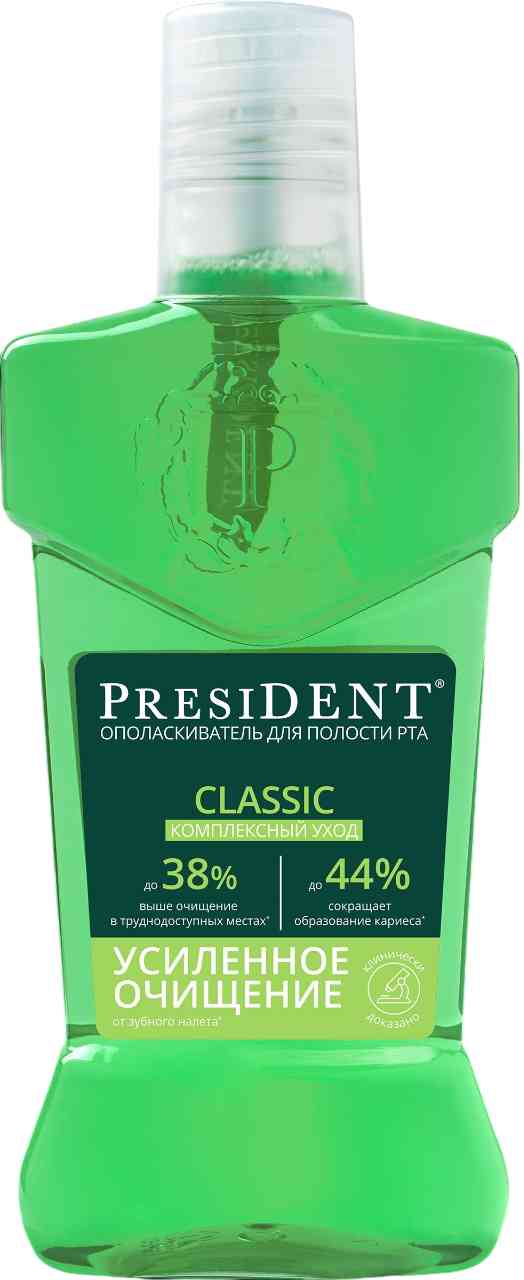 

Ополаскиватель для полости рта President Classic Комплексный уход 400 мл