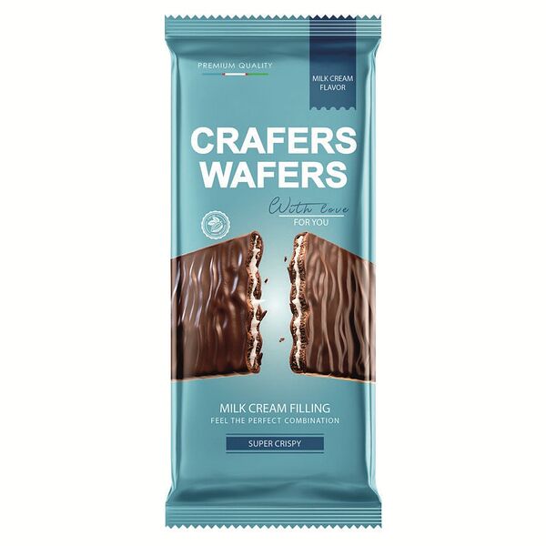 Плитка N'Medov Crafers Wafers вафельная глазированная с молочным кремом 50 г
