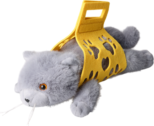 

Игрушка мягкая Bigga Котик в переноске, серый, 33 см, Арт. Y2428733, цвет в ассортименте