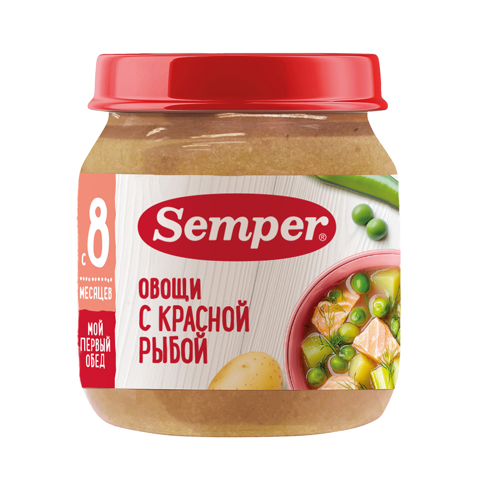 

Готовый обед Semper Овощи с красной рыбой с 8 месяцев 100 г