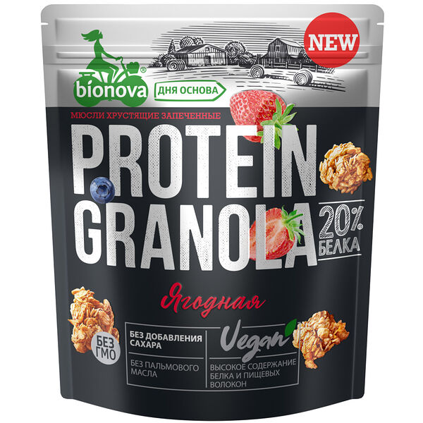 Гранола Bionova ягодная протеиновая 280 г