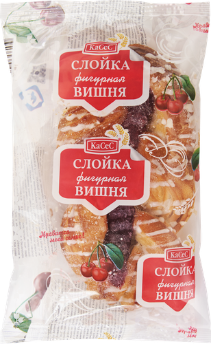 

Слойка Касес с фруктами, вишня