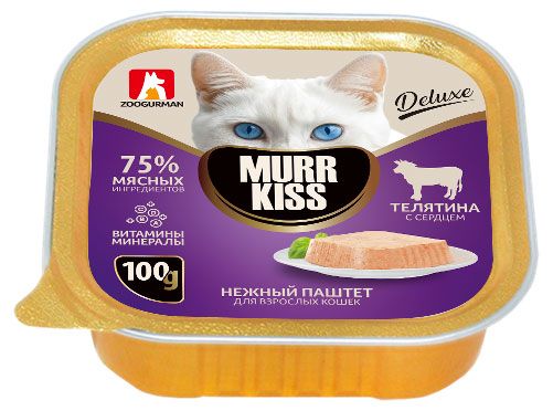 

Консервы для кошек Зоогурман Murr Kiss Телятина и сердце 100 г