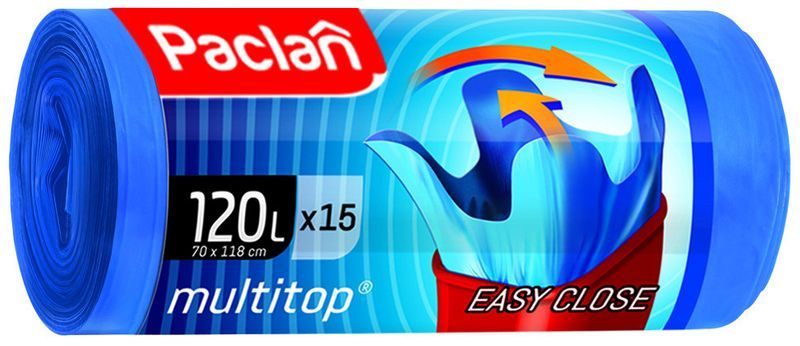 

Мешки для мусора Paclan Multitop Top 120 л 24мкм 70х110 см 15 шт.