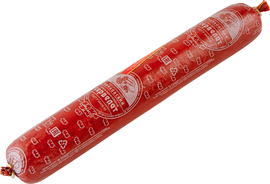 

Колбаса варено-копченая Чайковский мясокомбинат Сервелат ГОСТ весовая