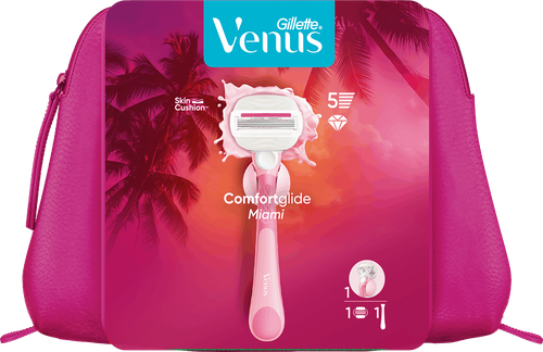 

Набор подарочный Gillette Venus Бритва Comfortglide Miami с 1 сменной кассетой + Косметичка