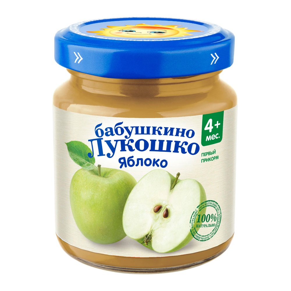 

Пюре фруктовое Бабушкино Лукошко яблоко с 4 месяцев 100 г