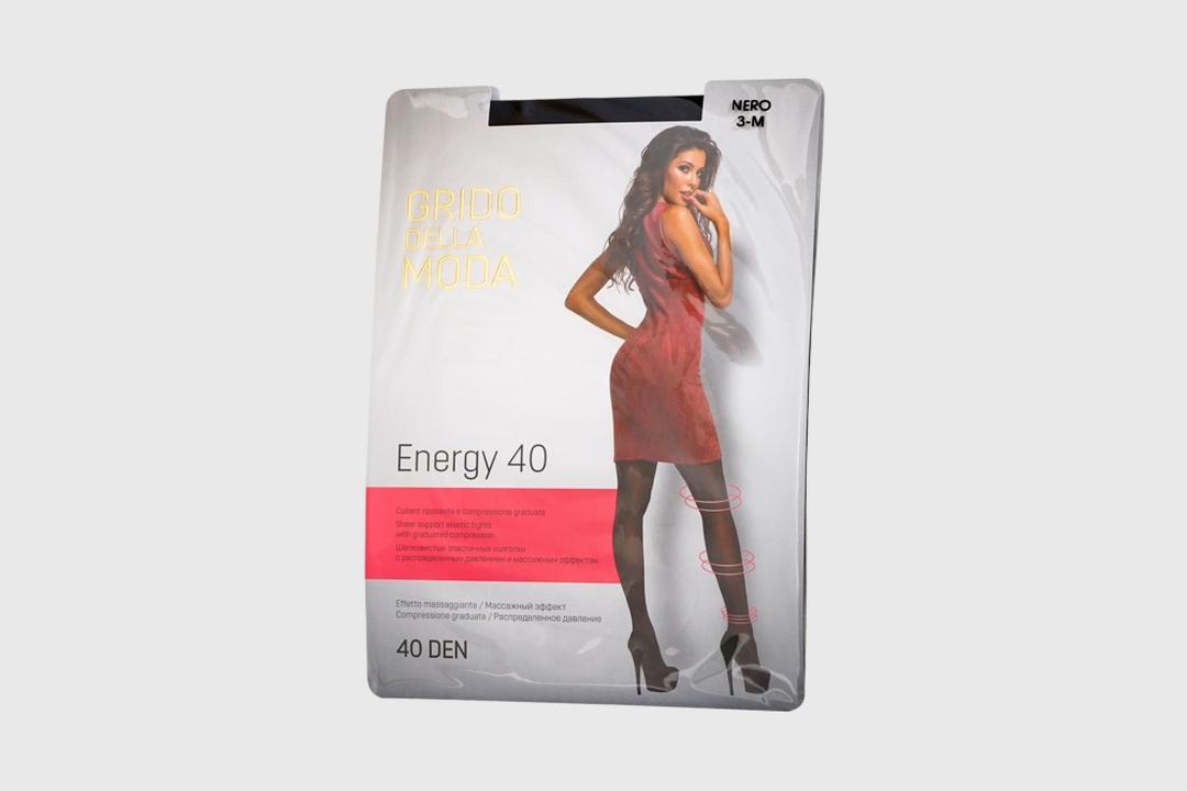 

Женские колготки Grido della Moda Energy с массажным эффектом 40 den Nero р.3