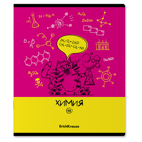 Тетрадь ERICHKRAUSE Котоформулы Химия, 48 листов, в клетку, Арт. 59509