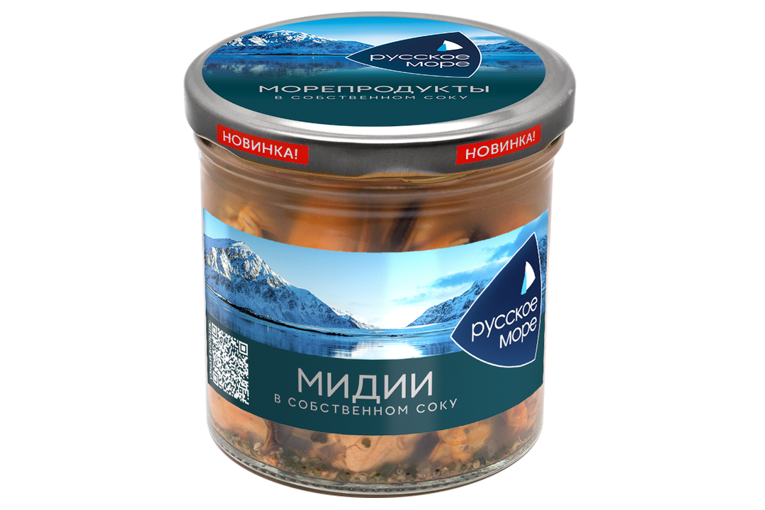 

Мясо мидии чилийской Русское море в заливке и собственном соку 300 г