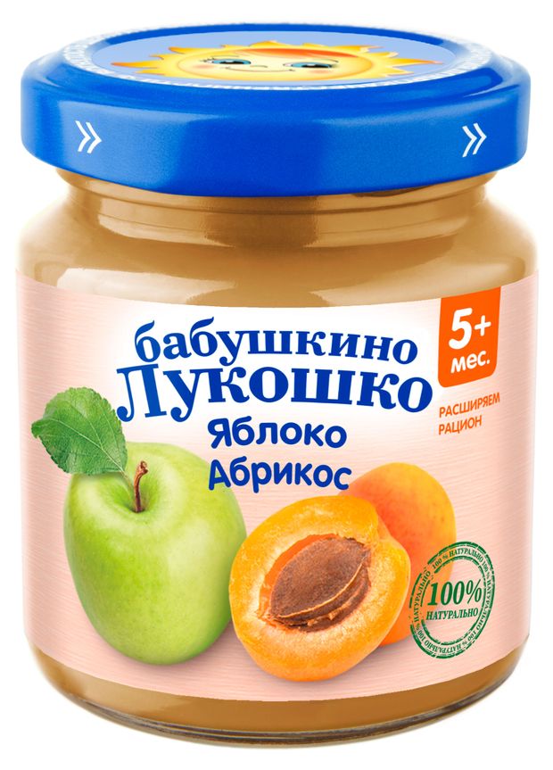 

Пюре фруктовое Бабушкино Лукошко яблоко, абрикос