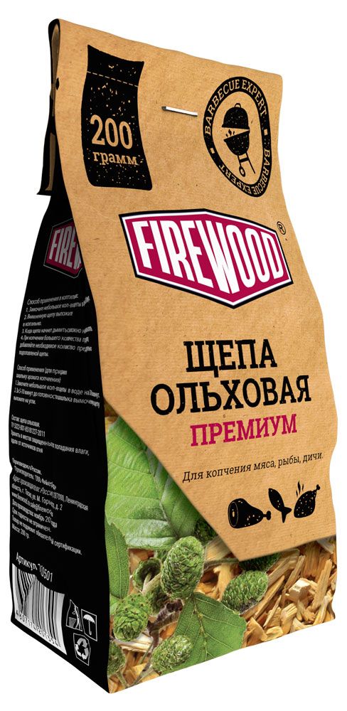 

Щепа для копчения FireWood Премиум Ольховая 200 г