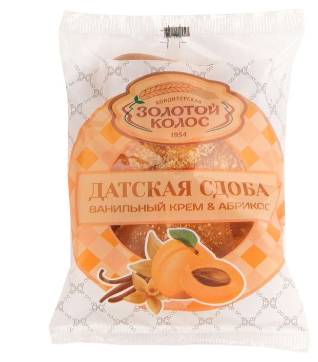 

Датская сдоба Золотой колос ванильный крем и абрикос 75 г