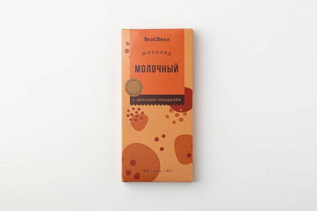 

Шоколад молочный с цельным миндалем 80 г