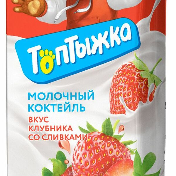 Коктейль молочный Топтыжка Клубника со сливками 3.2% 200 мл