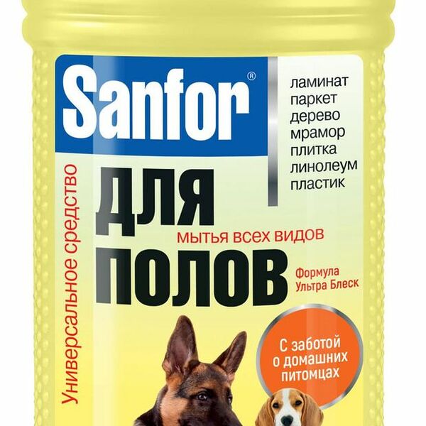 Средство для мытья полов универсальное Sanfor Формула ультра Блеск 1 л