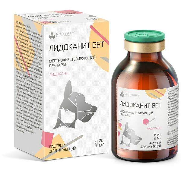 Препарат Nita-farm Лидоканит Вет 2% 20 мл