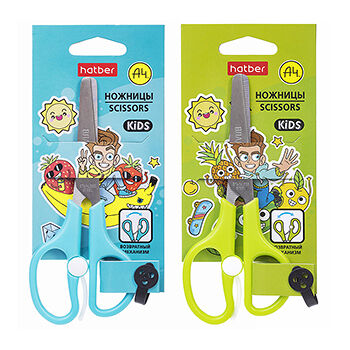 Ножницы детские Hatber с усилителем, 13,5 см, цвет в ассортименте,1 шт