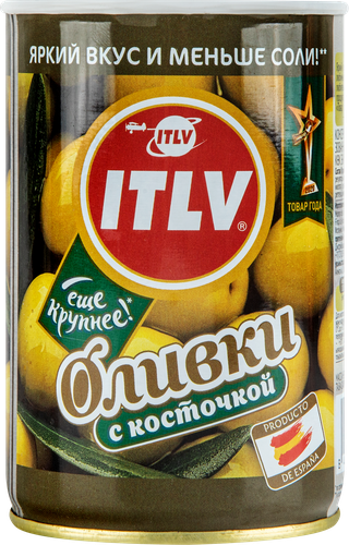

Оливки ITLV зеленые с косточкой в рассоле 300 г