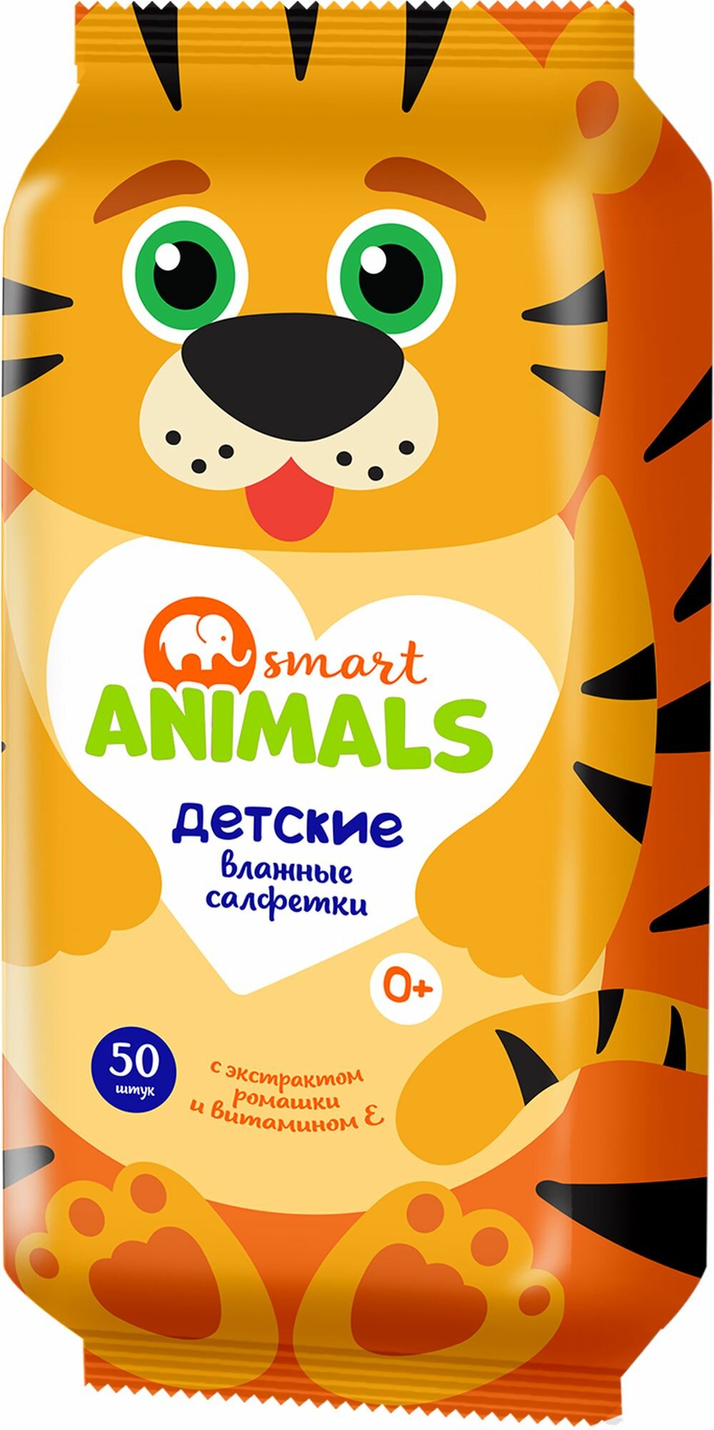

Салфетки влажные Smart Animals детские 0+ 50 шт. дизайн в ассортименте