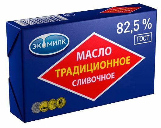 Масло сливочное Экомилк Традиционное 82.5%