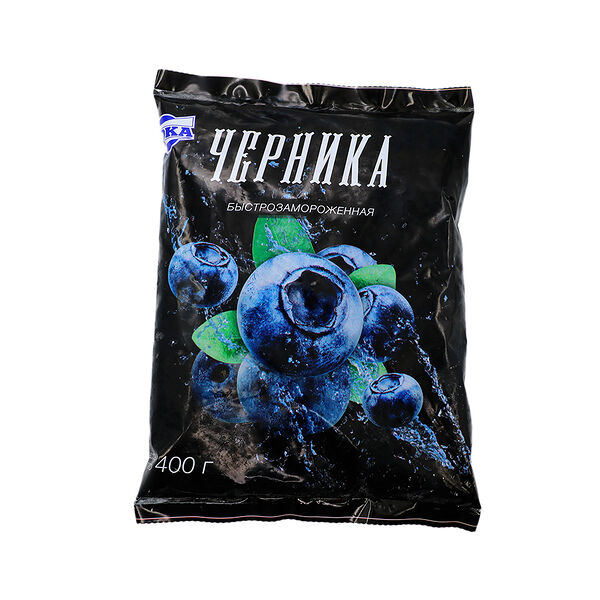 ЧЕРНИКА быстрозамороженная ТМ МОКА п/эт пак вес 400г
