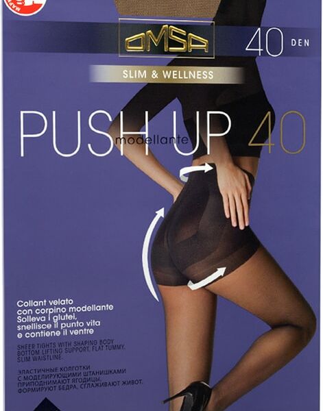 Колготки Omsa Push-Up 40 Caramello Карамельный Размер 4