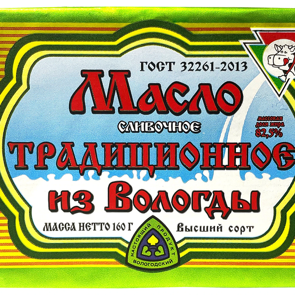 Масло сливочное Из Вологды Традиционное 82.5% 160 г
